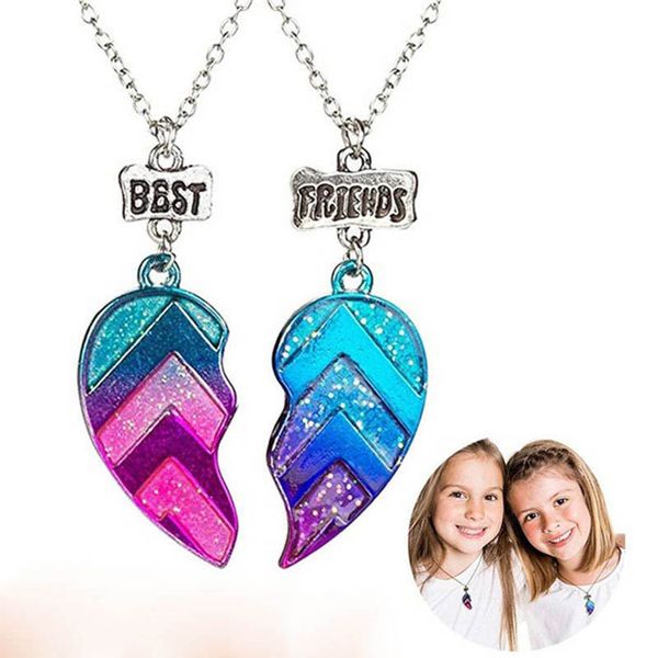 

girls necklaces pendants jewelry childrens accessories children's love friends b9262, Red;brown