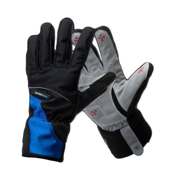 

thicken full finger cycling gloves thermal fleece winter rainproof warm bicycle glove man windproof, Black
