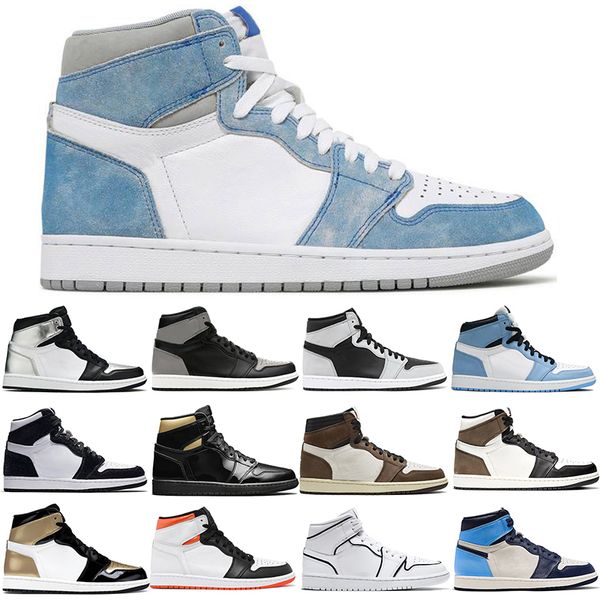 

classic design mens womens basketball shoes 1 1s jumpman shattered backboard black mark midnight university blue trainer sports casual sneak