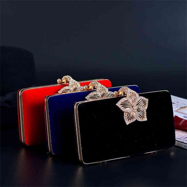 

new style diamond inlaid flower velvet banquet dress cheongsam hand women's bag, diagonal cross bag