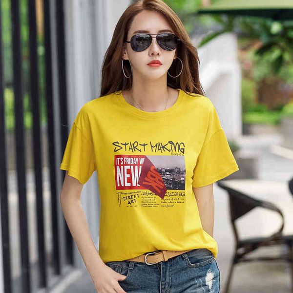 

women's t-shirt cotton short sleeve shirt t- of summer 4j3w, White