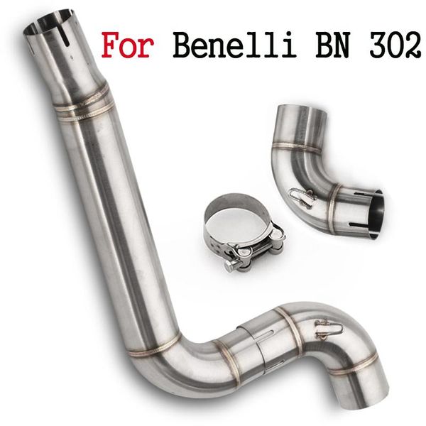 

51mm motorcycle middle link pipe connection exhaust muffler system silp on for benelli bn 302 bn302 2021
