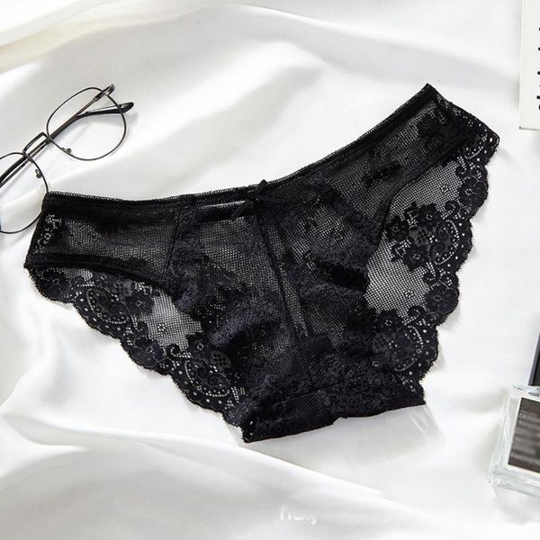 

women's panties summer mesh lace ladies briefs transparent hollow, Black;pink
