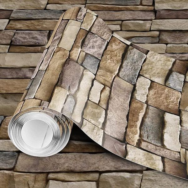 

wallpapers peel and stick wallpaper extra long roll adhesive brick backsplash contact paper faux 3d textured multi colored vintage