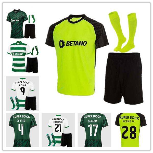 

21 22 lisbon soccer jerseys fans player version stromp kit c.ronaldo jovane sarabia vietto coates acuna 2021 2022 lisboa third football shir, Black;yellow