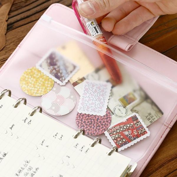 

storage bags wcic waterproof pvc bag school stationery cosmetic organizer spiral notebook transparent receive card pouch