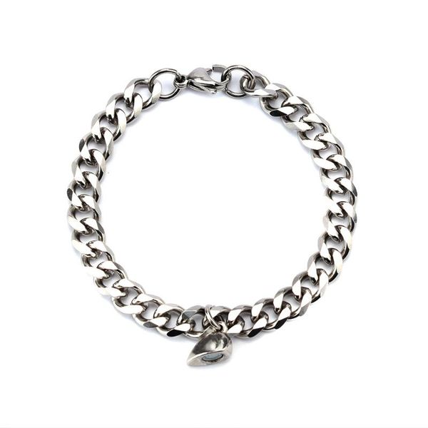 

charm bracelets 2pcs/pair cuba chain heart magnet attract for couples fashion men's and women's metal jewelry gifts, Golden;silver