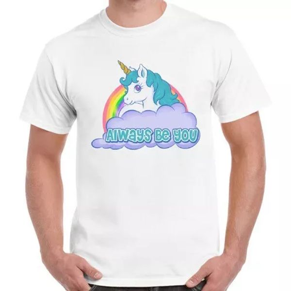 

rainbow unicorn always be you cool men women cool gift t shirt 2770, White;black