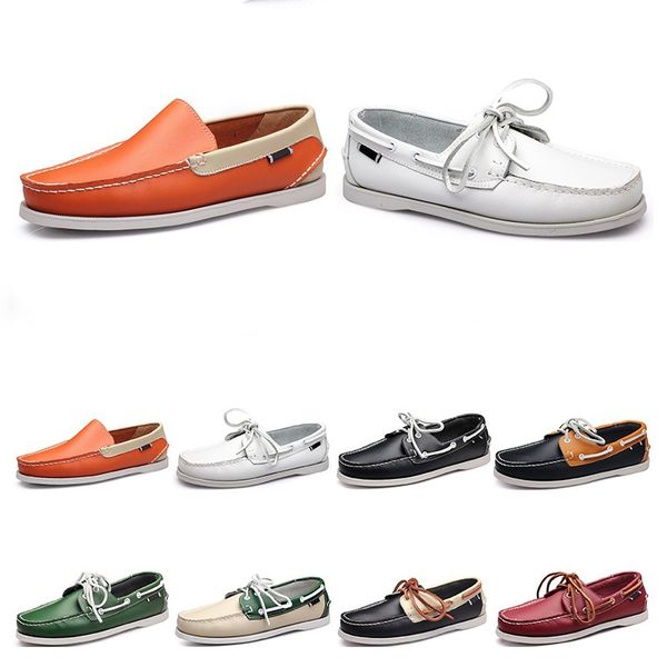 

163 mens casual shoes leather british style black white brown green yellow red fashion outdoor comfortable breathable
