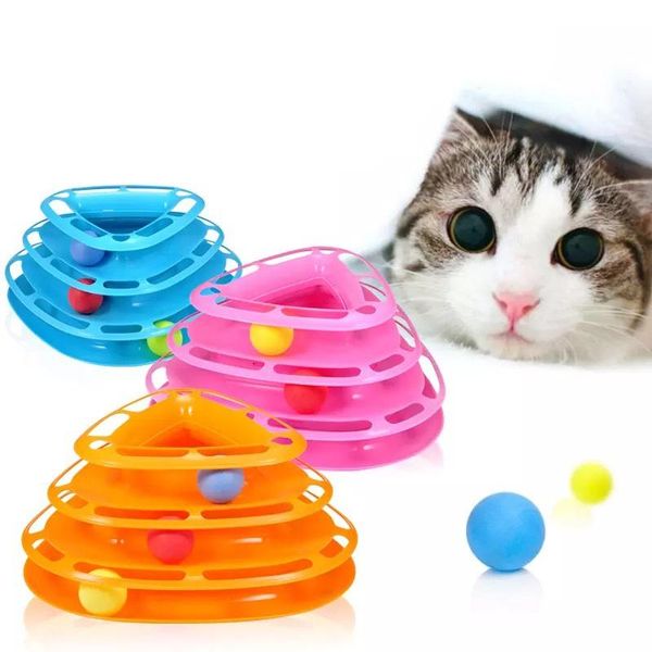 

the latest funny cat pet toy toys intelligence triple play disc balls