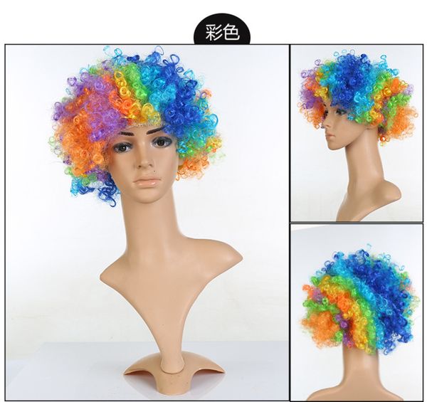 

colorful headgear explosion children's performance funny color hair wig, Black