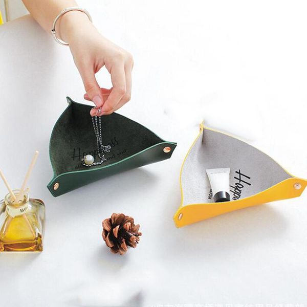 

storage bags leather printed tray jewelry display board necklace ring earrings creative decoration box