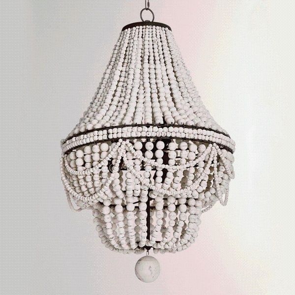 

vintage/retro/white wood chandelier lighting large/wooden/bead for bedroom/kitchen/kids/living room suspended light chandeliers
