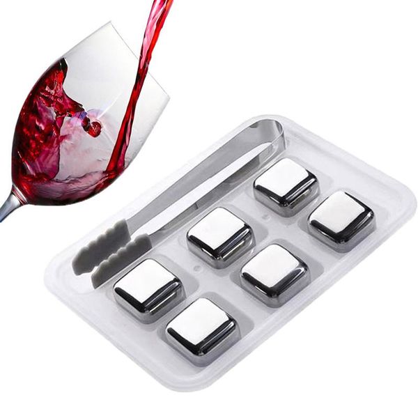 304 paslanmaz çelik buz küp kova viski şarabı için yeniden kullanılabilir ürpertici taşlar içeceğinizi tutmak soğuk metal viski kırmızı şaraplar