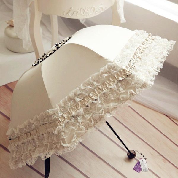 

umbrellas lace folding umbrella fashion uv protection parasol princess rain ultra light sun women