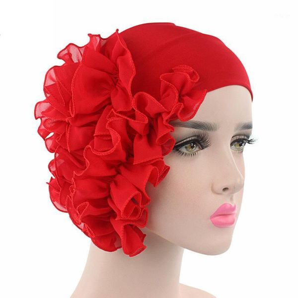 

women elastic hair bands headwraps colorful chiffon flower hairbands head covering headbands for wedding accessories1