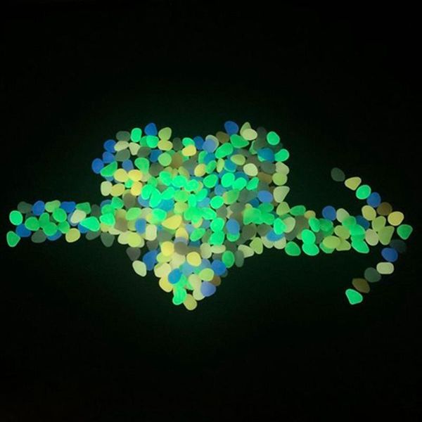 

garden decorations 50/100pcs luminous pebbles rocks decor stones glow in dark for walkways fish tank