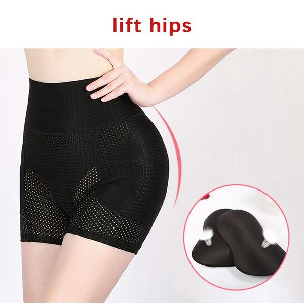 

women bulifter panties slimming waist trainer add hip pad shapewear panty high tummy control body shaper women's shapers, Black;white