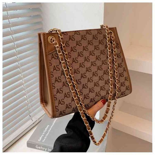 

bags handbags wallets simple leisure large capacity women's 2021 fashion summer chain texture printed single shoulder underarm, Black;red