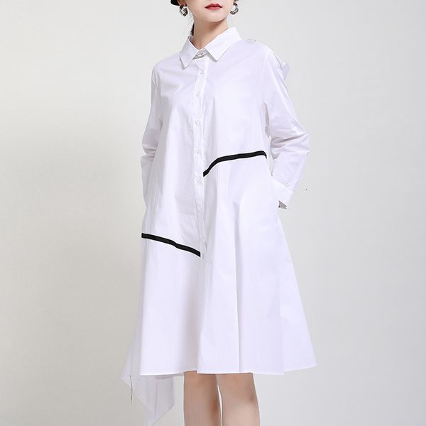 

dress msxu dressed in autumn winter with jagged wooden ear zipper on the back and contrast sewing skirt of medium length, Black;gray