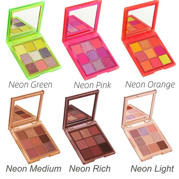 Palette di ombretti in 9 colori Nude pink green Orange Light Medium Rich Shadow