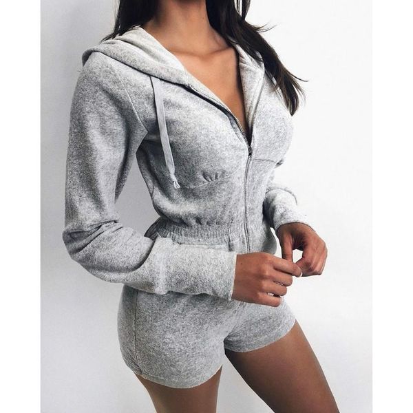 

women's jumpsuits & rompers jumpsuit women tracksuit spring fall hooded long bodysuit chic work sweatshirt slim ropa cute streetwear, Black;white