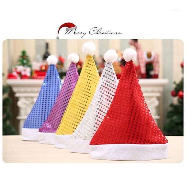 

christmas decorations 2021 color sequin hat party supplies santa year gift1