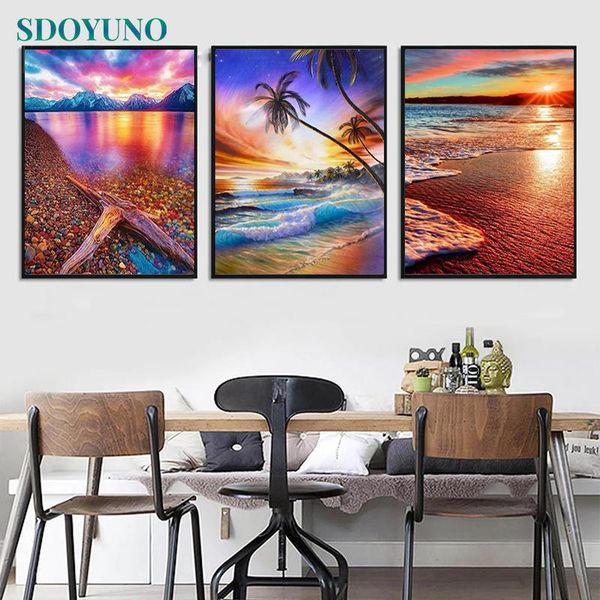 

3pcs 40x50cm painting by numbers for scenery diy frameless paint on canvas handpainted home decor paintings