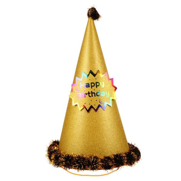 

party hats birthday golden cone shaped caps po props