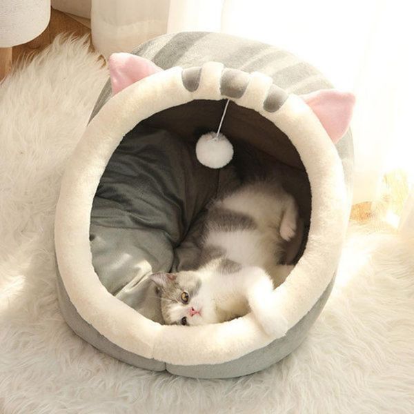 

cat beds & furniture 2021 summer cozy kennel soft nest pet basket small dog teddy sleeping house cave