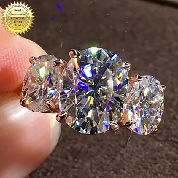 

cluster rings 10 au417 rose gold 2 oval dvvs moissanite diamond ring women wedding anniversary engagement party, Golden;silver