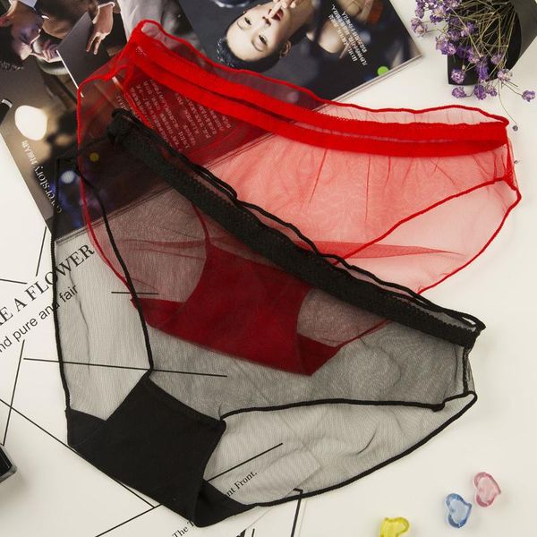 

women's panties amorn girl sweet cotton hollow transparent mesh fun temptation low-rise underwear japanese ruffles, Black;pink