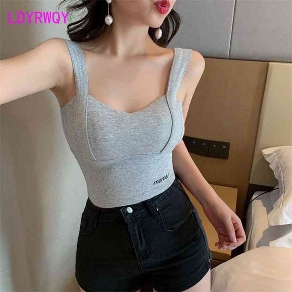 

ldyrwqy korean student short-sleeved underwear with chest padded vest and beautiful back tube without steel ring 210416, White