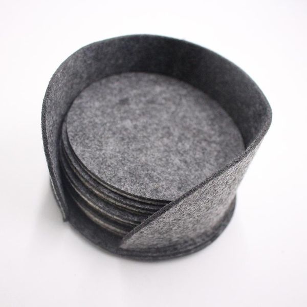 

mats & pads 10 pcs felt drink cup with holder round soft absorbent scratch preventing reusable for home bar lors889