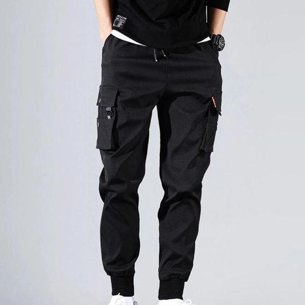

men's pants men trousers jogging military cargo casual outdoor work tactical tracksuit 2021 summer thin, Black