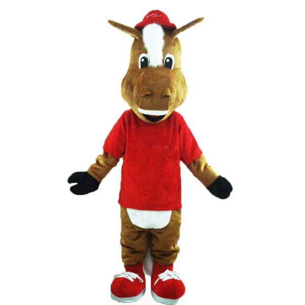 Costumi della mascotte animale del cavallo di Halloween Vestito da festa di fantasia di Natale Vestito da personaggio dei cartoni animati Vestito da adulto Taglia Carnevale Abbigliamento a tema pubblicitario di Pasqua