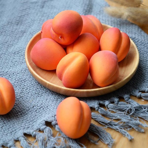 

6pcs faux fruit lifelike simulation apricot decorative artificial pography prop home decor party decoration
