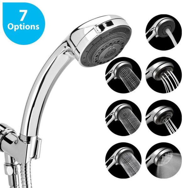 

bathroom shower heads 7 sprays modern chrome base head hand held high-pressure set
