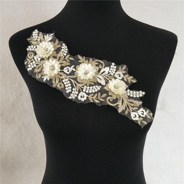 

ribbon exquisite rhinestone flower lace collar embroidery neckline sewing applique diy clothing crafts decoration accessories, Pink;blue