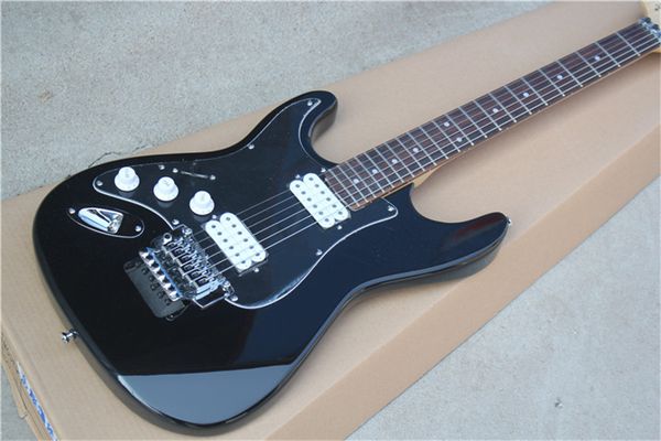 

6 strings black left handed electric guitar,scalloped maple fretboard
