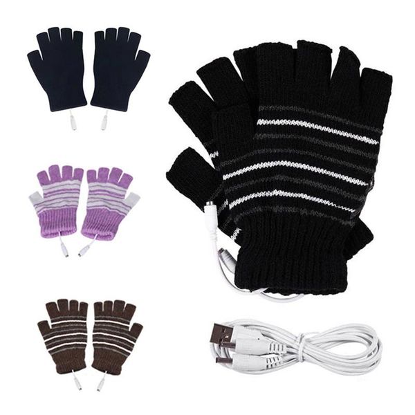 

heating glove heated gloves electric winter thermal usb cycling, Black