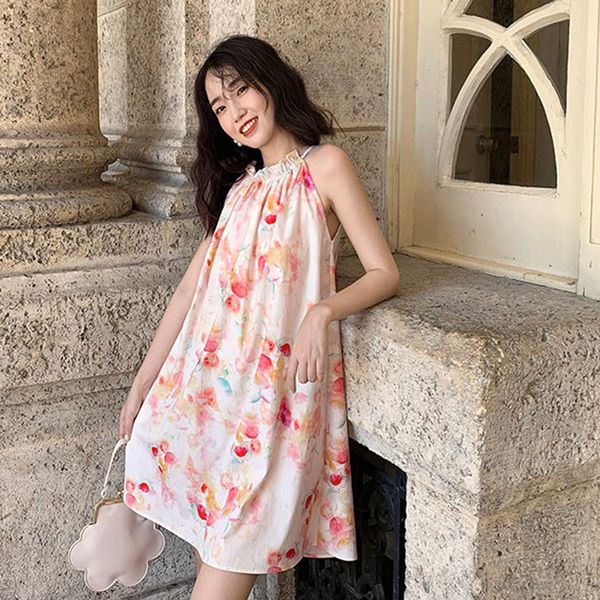 

wonder puff sleeve midi dress vintage print floral female party casual holiday lady sweet boho vestidos 210510, Black;gray