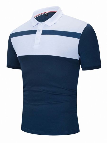 

men colorblock polo shirt c5cc#, White;black