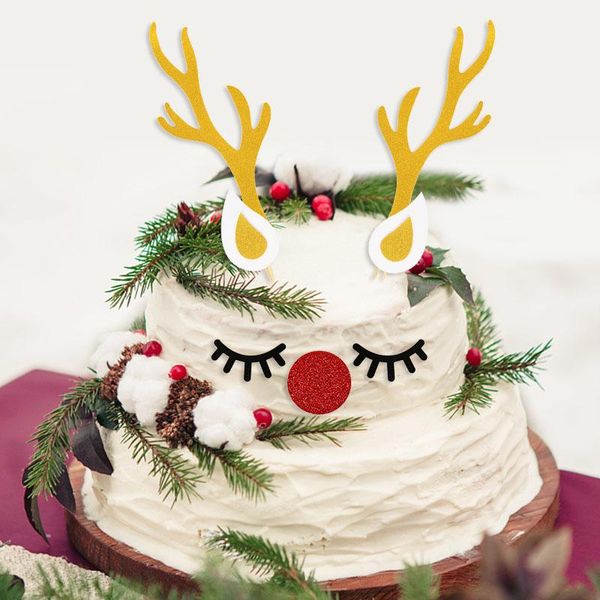 

other festive & party supplies 1 set christmas reindeer deer elk antlers glitter cake er happy birthday navidad natal noel year favors