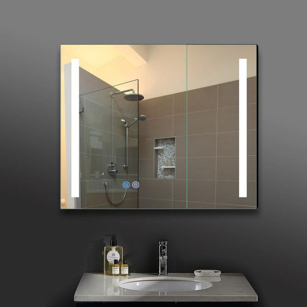 Specchi Armadietto a specchio con porta automatica a chiusura morbida per arredo bagno Demesting Rasatura Smart Toilette da bagno con luce