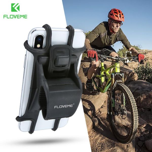 

universal bike phone holder silicone handlebar clip bracket mount for bicycle mobile stand cell mounts & holders
