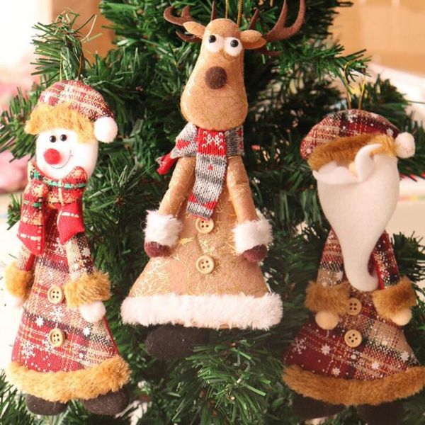 

party masks christmas pedant santa claus snowman deer plush doll ornament handmade toys holiday home pedants ornaments kids gift