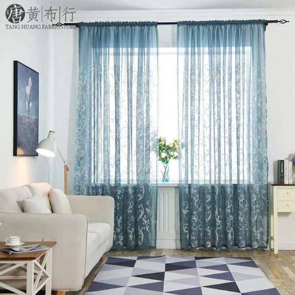 

curtain & drapes polyester fiber floral embroidery gauze 1*2.5m cloth household decoration