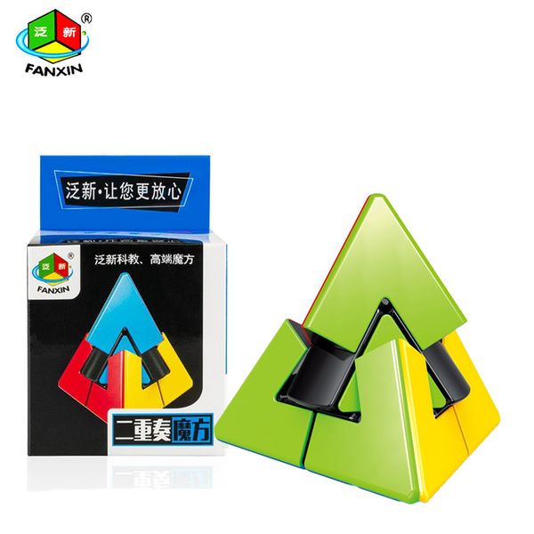 

fanxin 2x2 double pyramid cube 2 layers abnormity tower pyramid duet magic cube kid educational toy gift