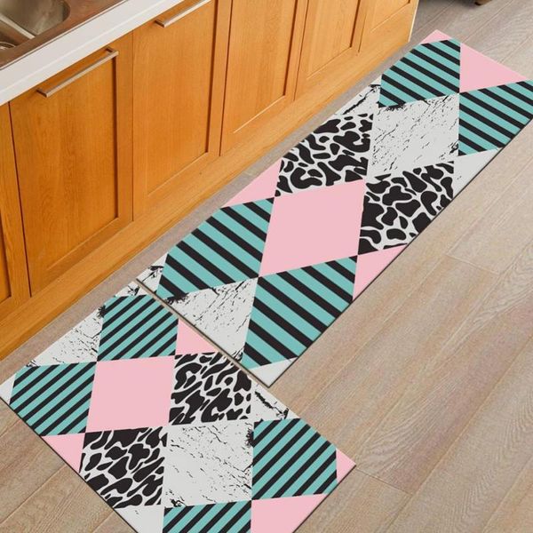 

modern kitchen mat long strip bedroom entrance doormat 3d pattern home floor decoration living room carpet bathroom non-slip rug bath mats